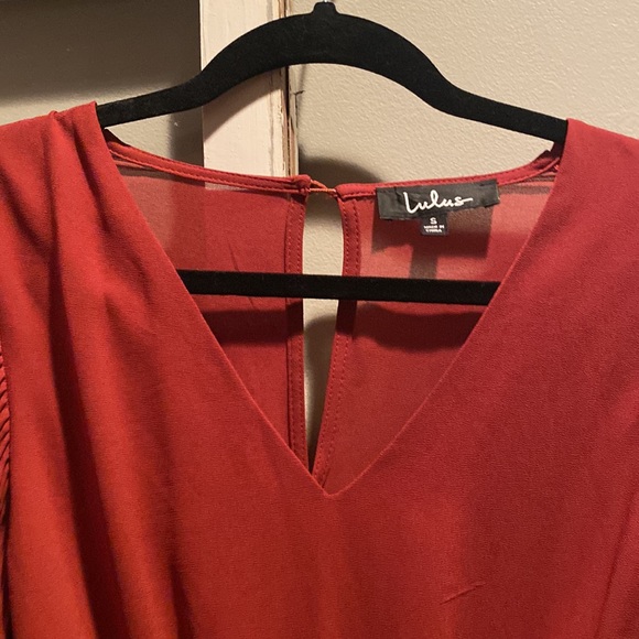 Lulus Maroon 3/4 Bell Sleeve Midi Dress Small - Picture 3 of 6